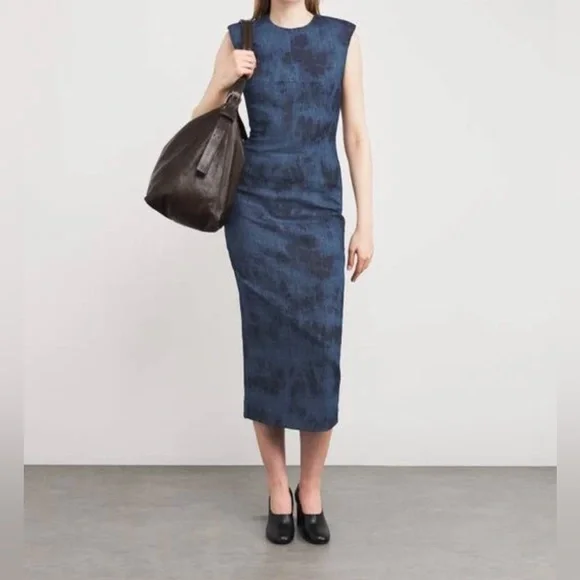 knee length dresses for ladies Zara Midi Dress Dark Blue | Sleeveless Wrap Style Midi Dress
